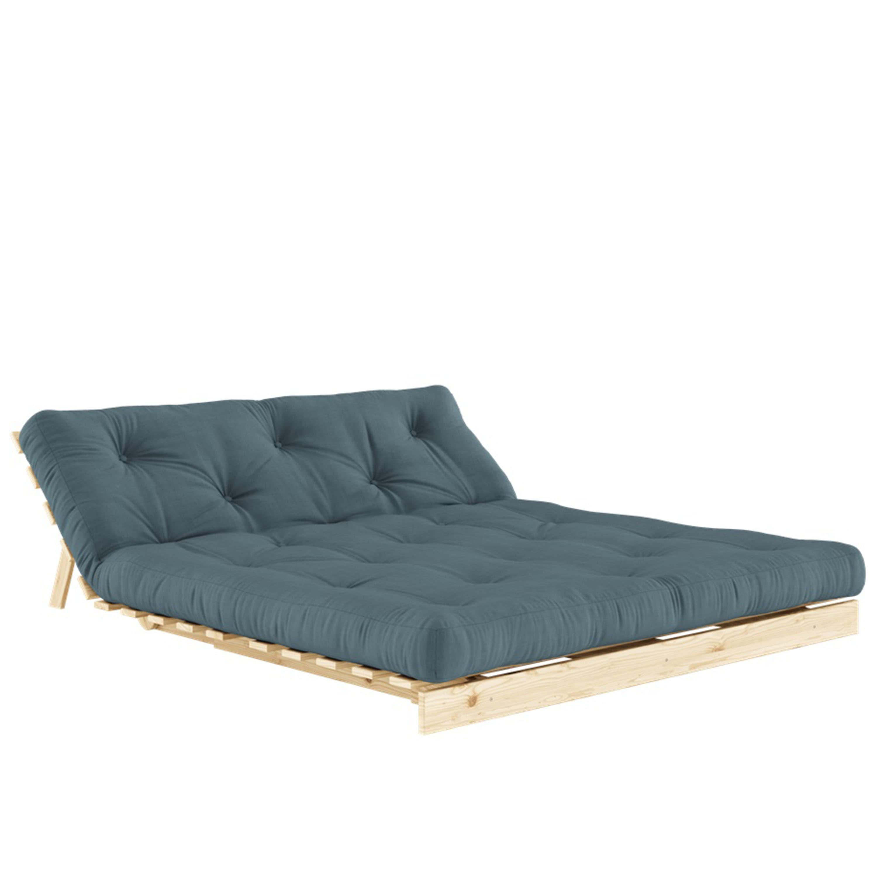 Roots Schlafsofa Natur/Petrolblau 160cm
