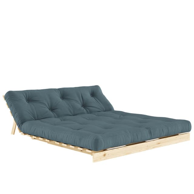Roots Schlafsofa Natur/Petrolblau 160cm
