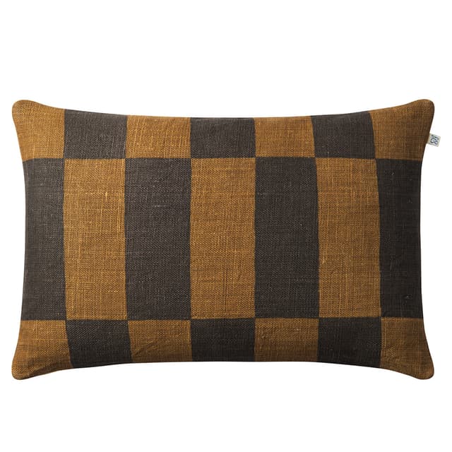 Samar Pillow Cover Linen Dark Brown/Taupe 40x60
