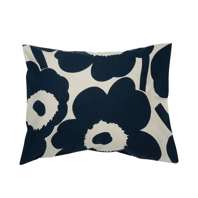 Unikko Pillowcase Cotton/Linen Dark Blue 50x60