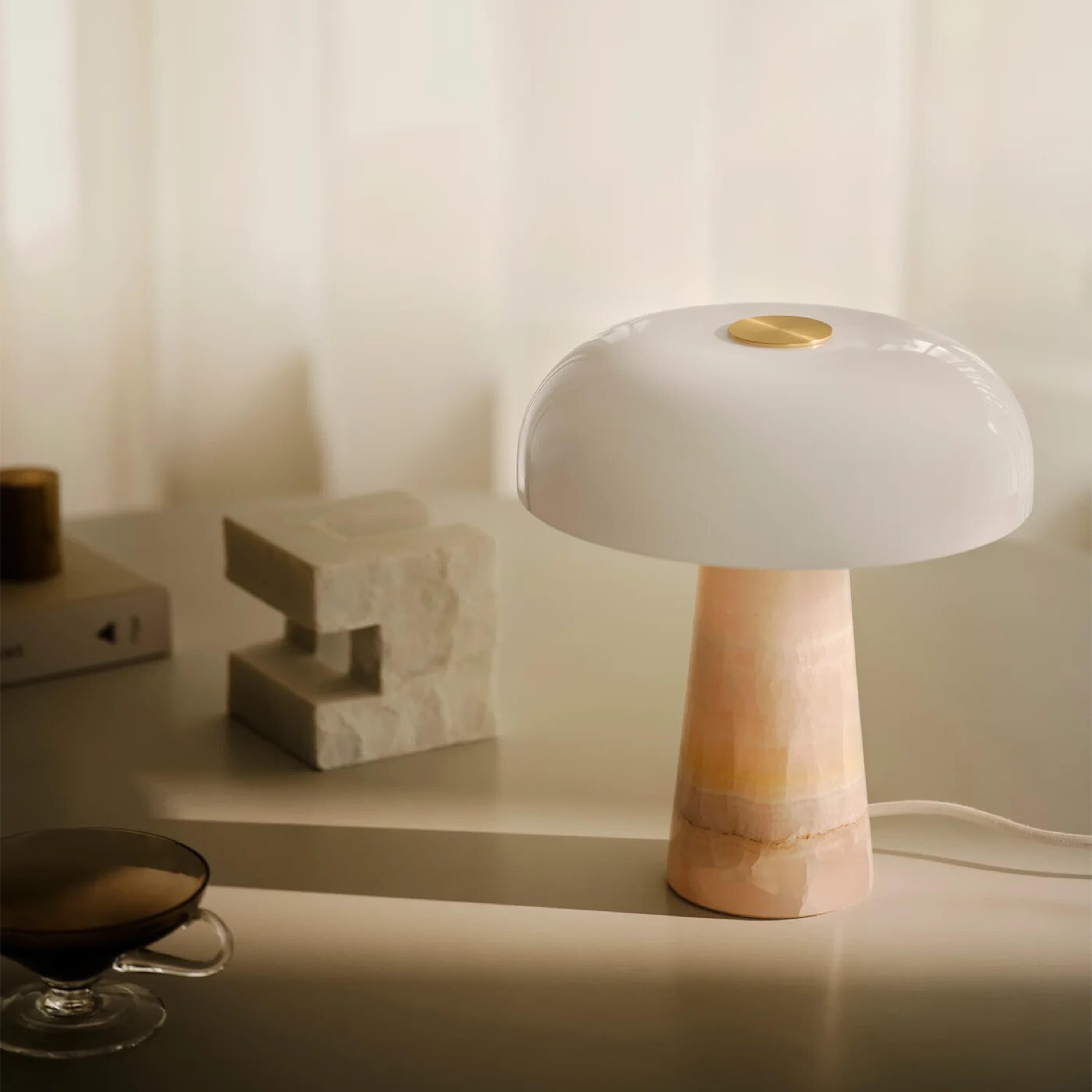 Glossy Mini Table Lamp Pink 24cm