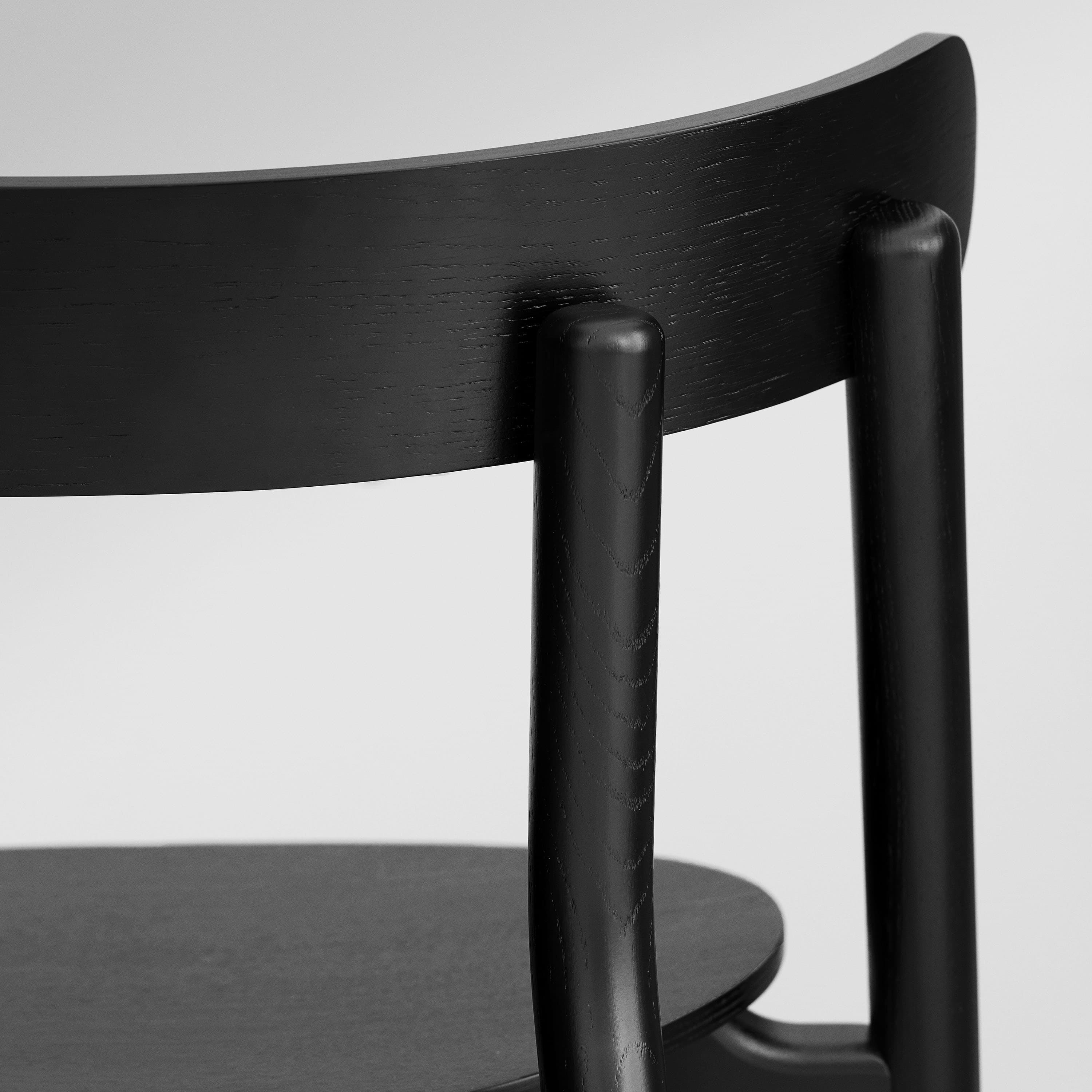Oaki Esszimmerstuhl Black Leather/Black Oak