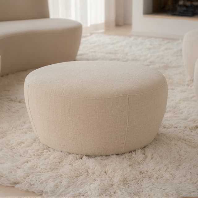 Moon Hocker Bouclé Beige 80cm