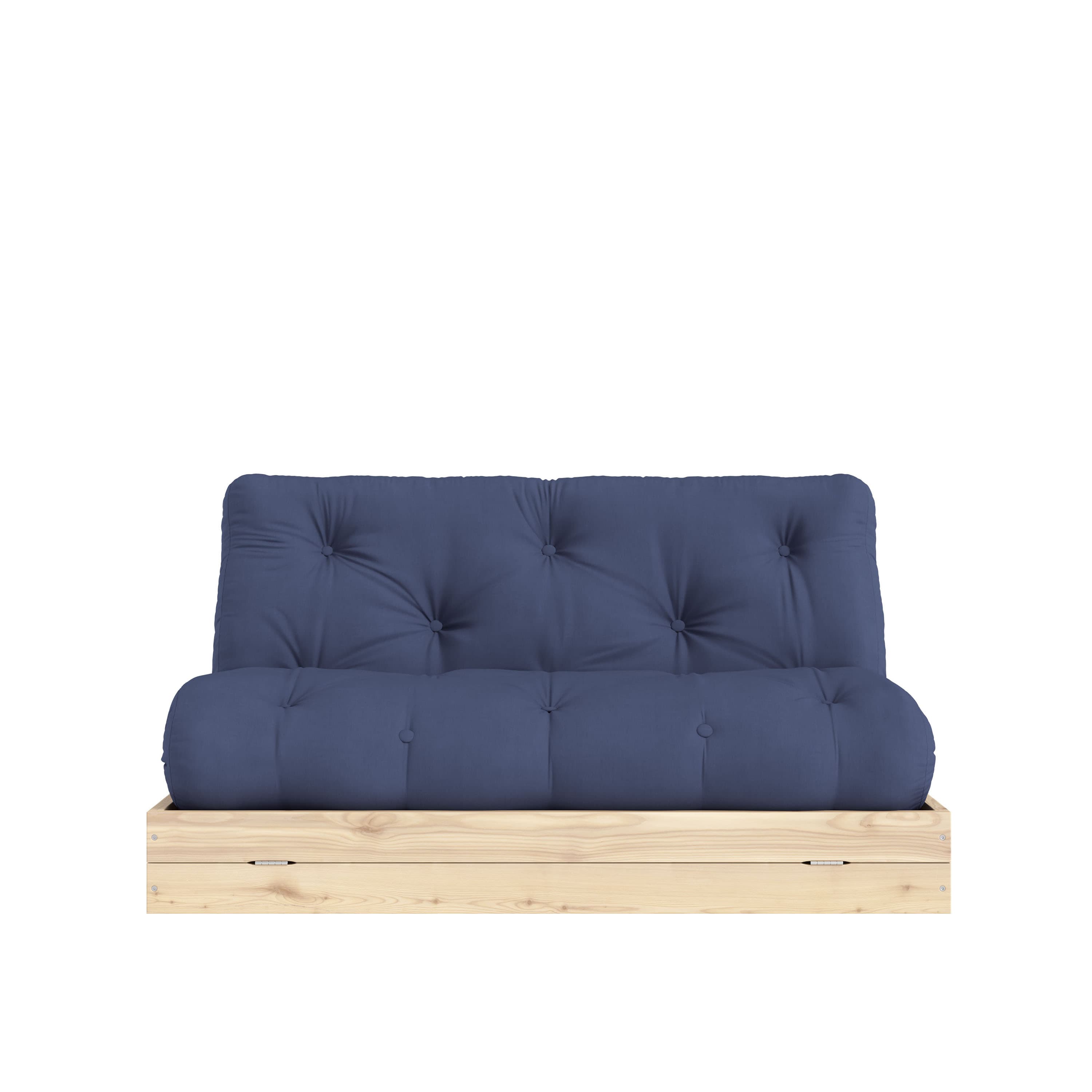 Flip Schlafsofa Raw mit Matratze Petrol Blue 140x200