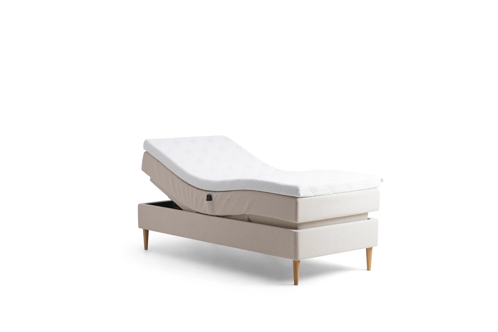 Promise Ställbar Säng Ivory 90x200 Pro Plus SmartCool 8cm Mjuk Rundat Ekben 19cm