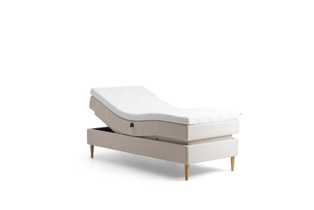 Promise Ställbar Säng Ivory 90x200 Pro Plus SmartCool 8cm Mjuk Rundat Ekben 19cm