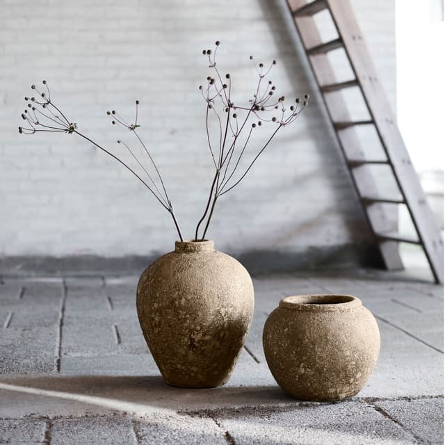 Luna Blumentopf Beige Terrakotta Ø32