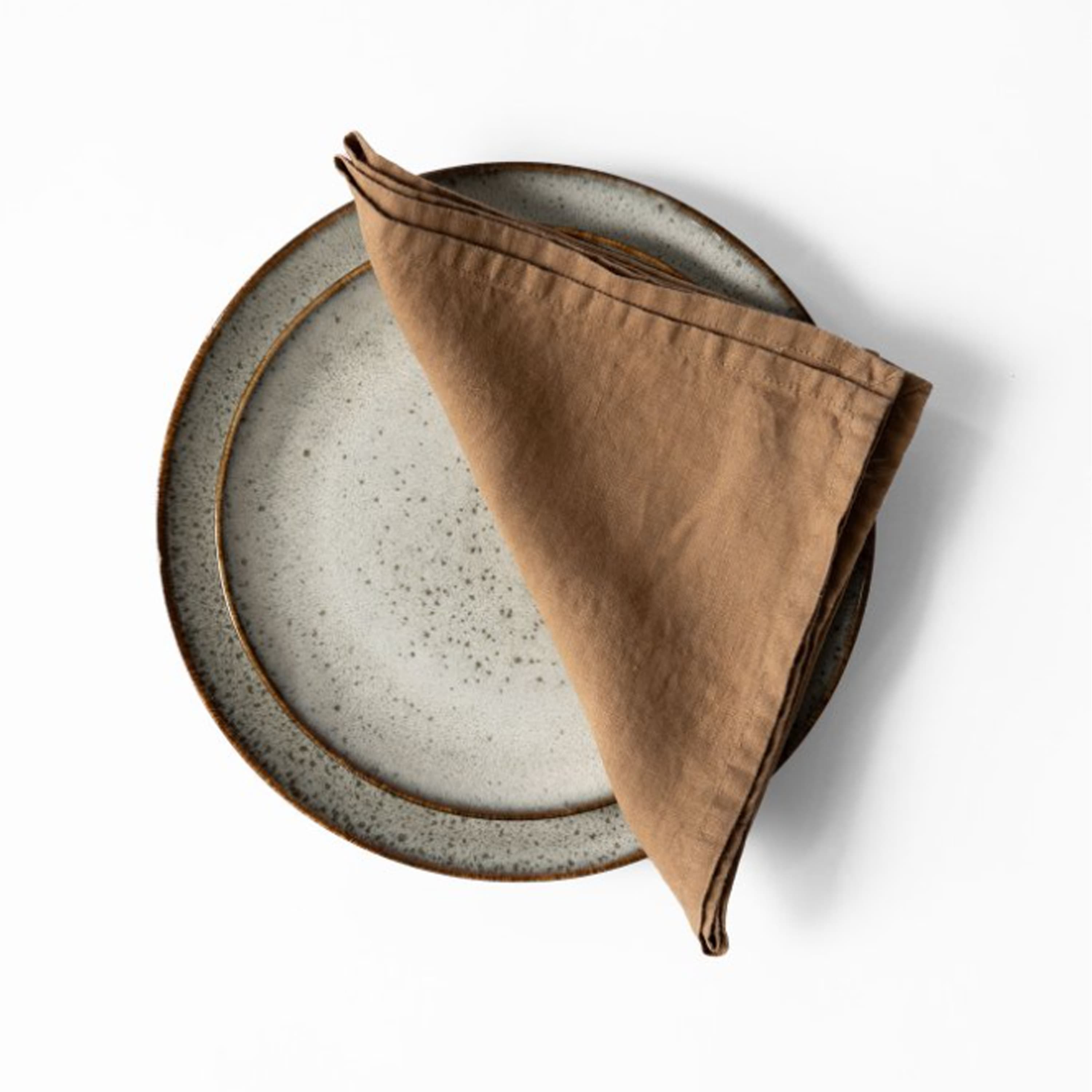 Serviette Leinen Haselnuss