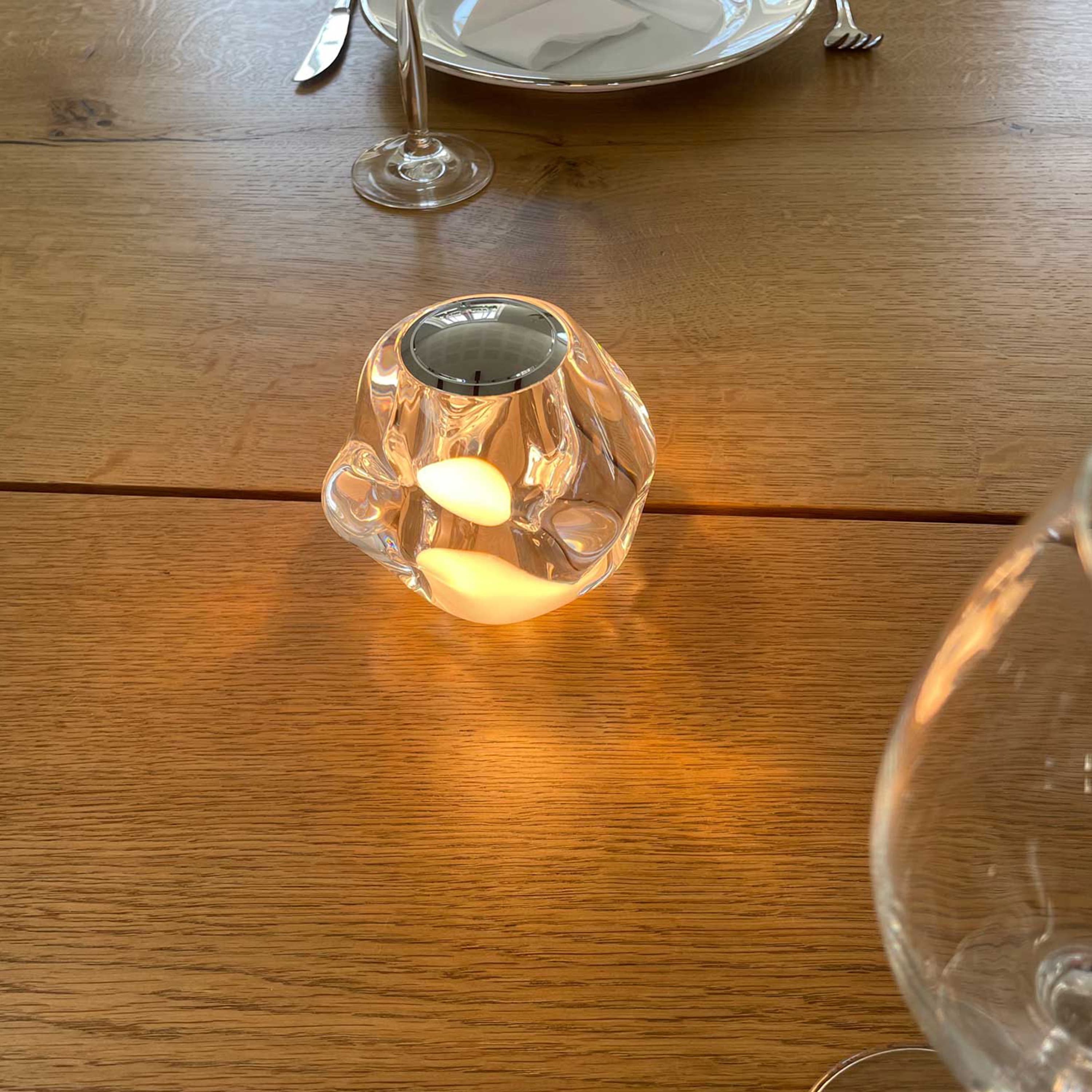 Ice Ball Portable Table Lamp Chrome