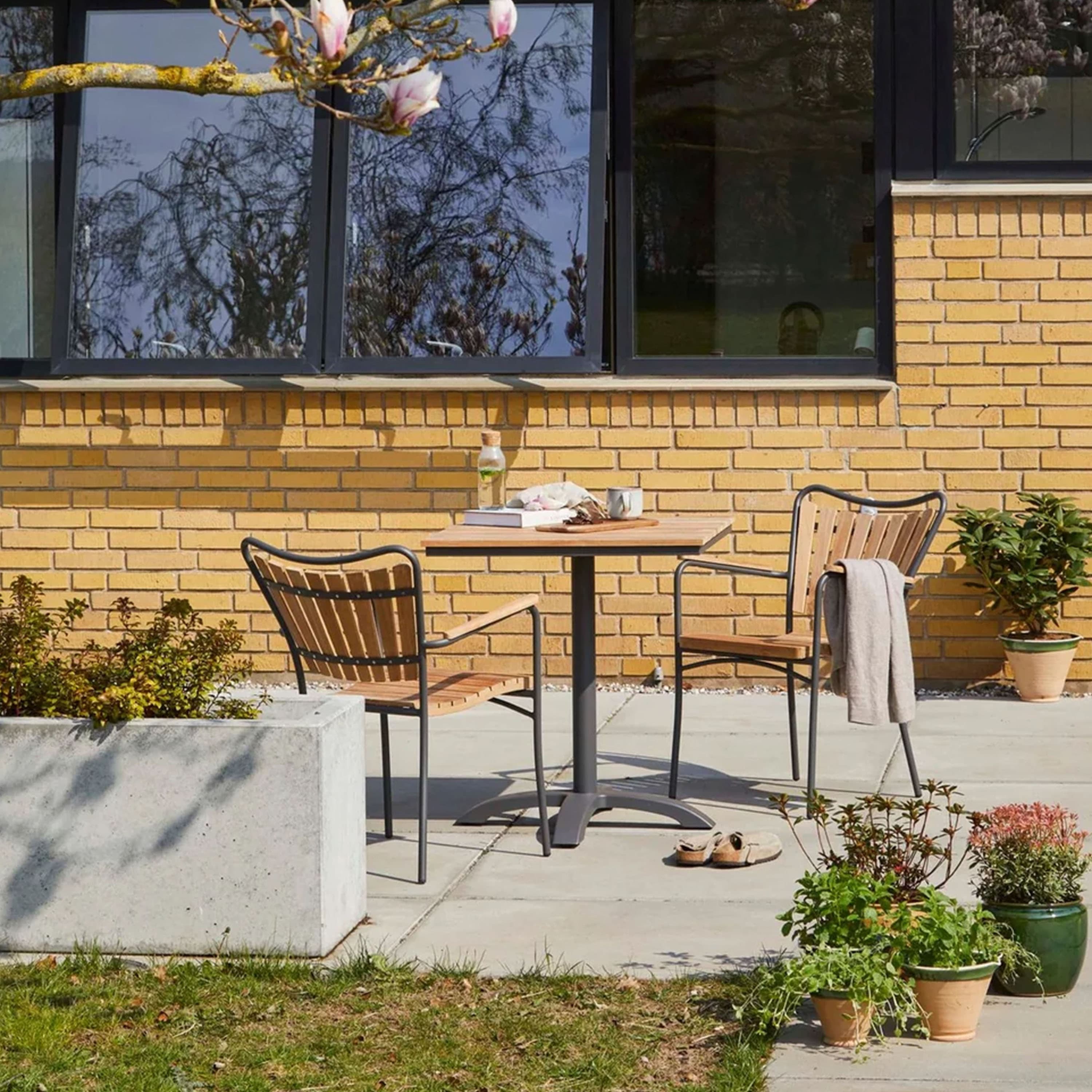 Mood Café Table Sandy Grey/Teak 70x70