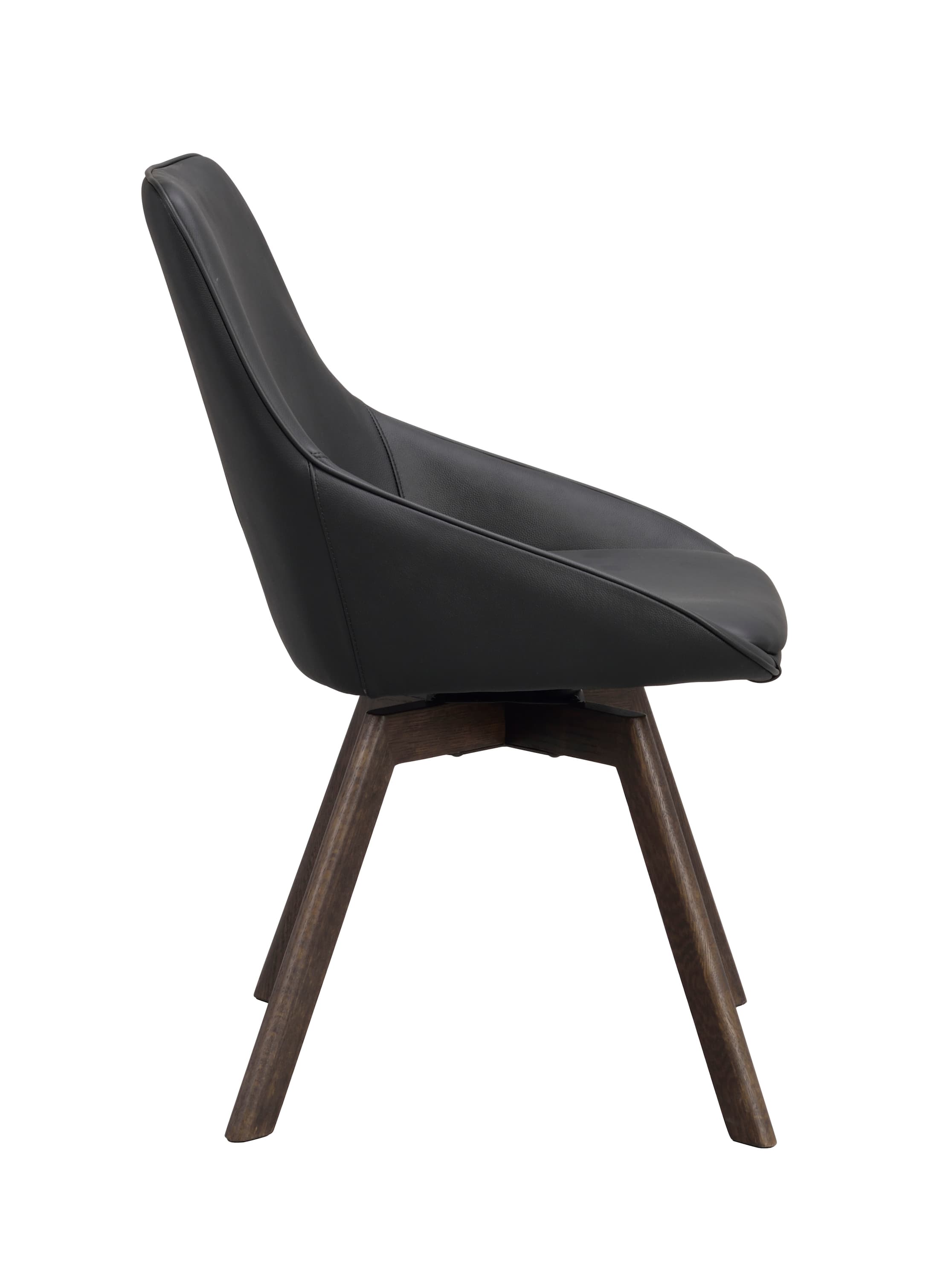 Alison Esszimmerstuhl Schwarz Leder/Braun