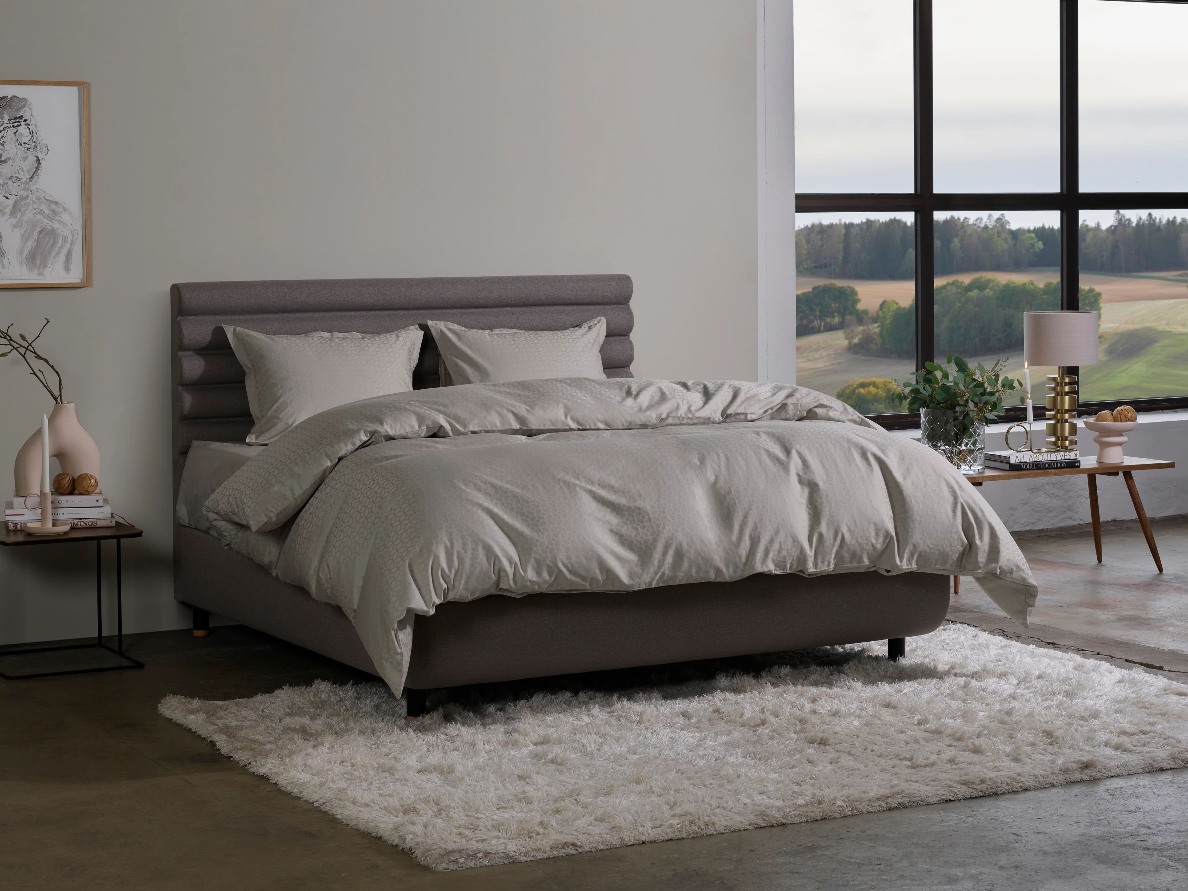Satin Luxe Jacquard Duvet Cover Natural 225x220