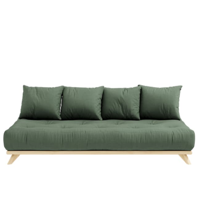 Senza Schlafsofa Natur/Olivgrün 200cm