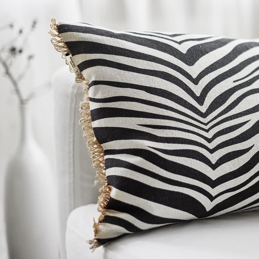 Zebra Zierkissen Schwarz 40x60