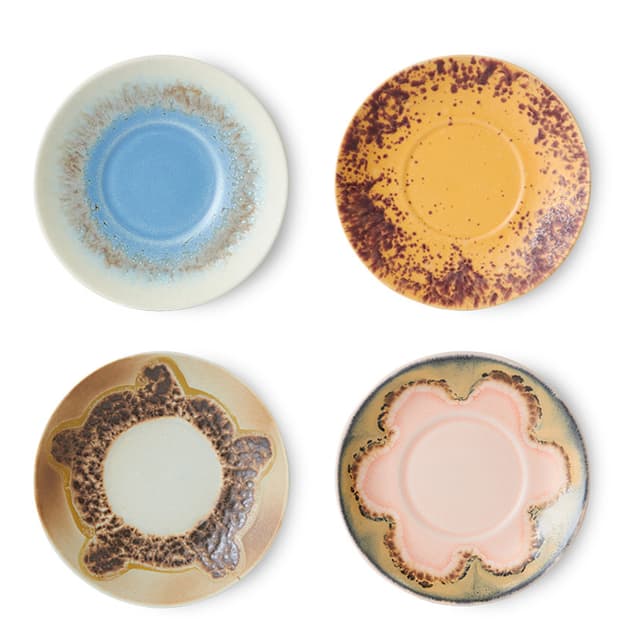 70s Ceramics Dessertteller Ocean 4-pack