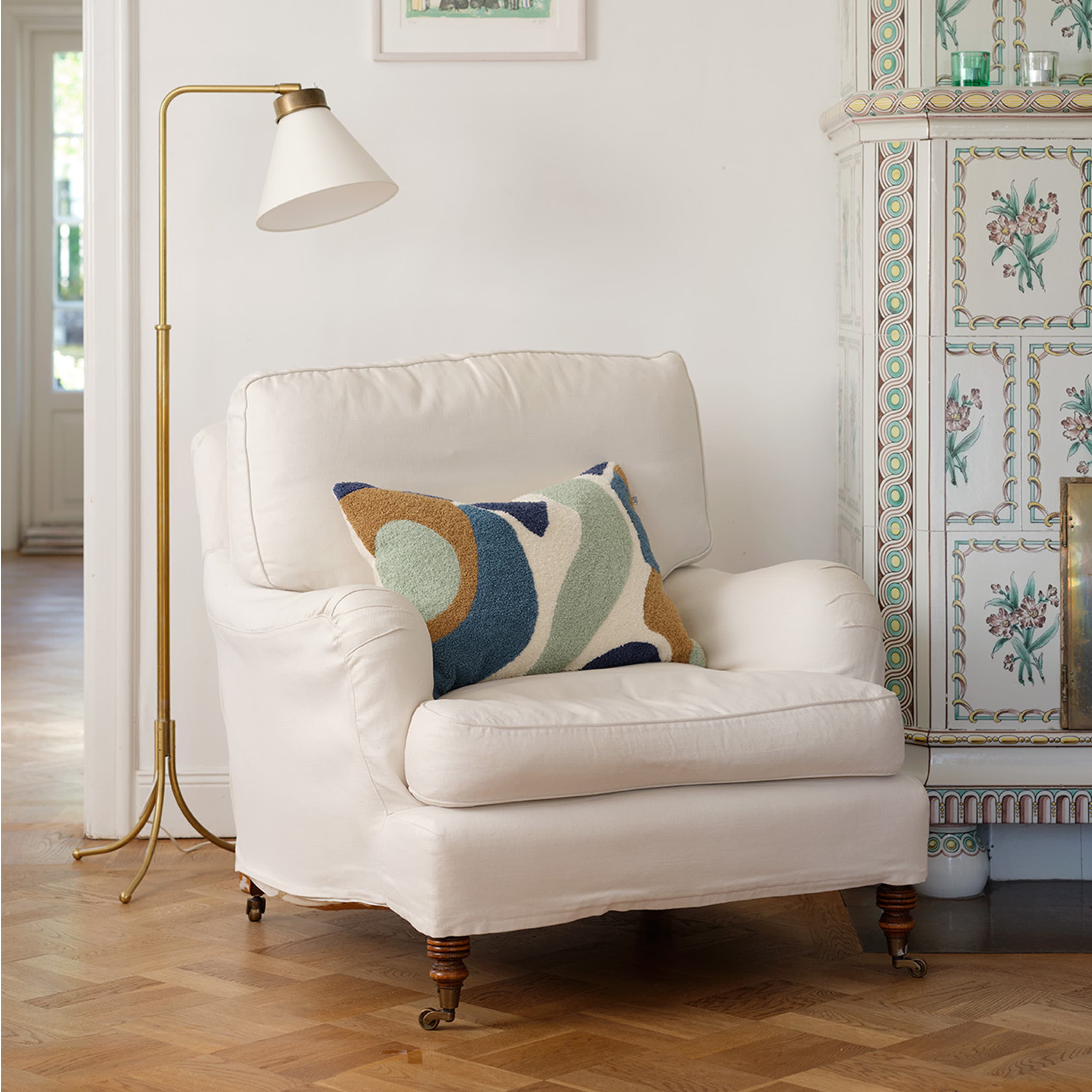 Godavari Kissenbezug Heaven Blau/Aqua/Sand/Off-White 50x50 cm