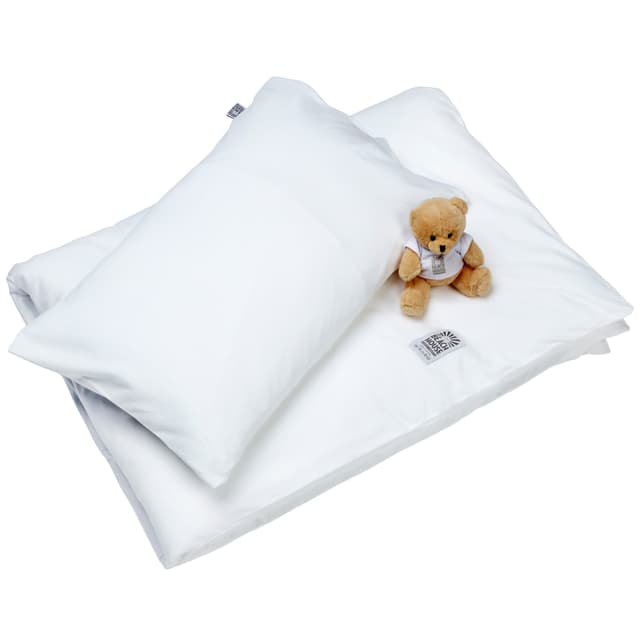 Baby Bettwäsche Plain Bettbezug-Set Weiß 100x130