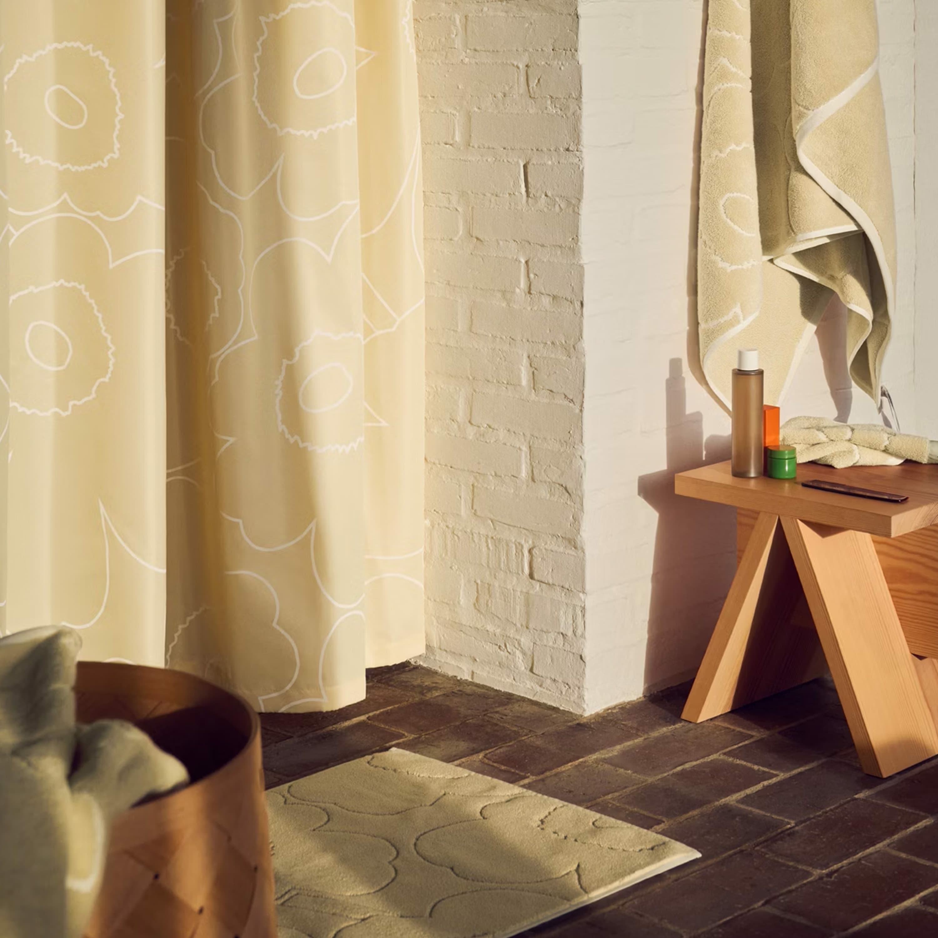 Piirto Unikko Badematte Straw/Off White 80x50