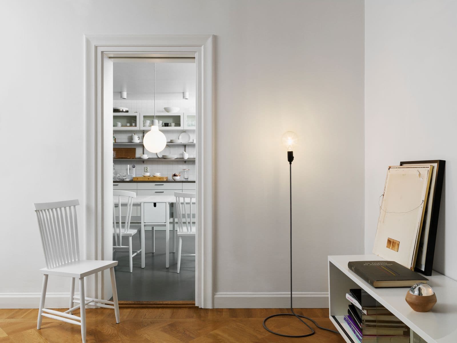 Cord Floor Lamp Black/White