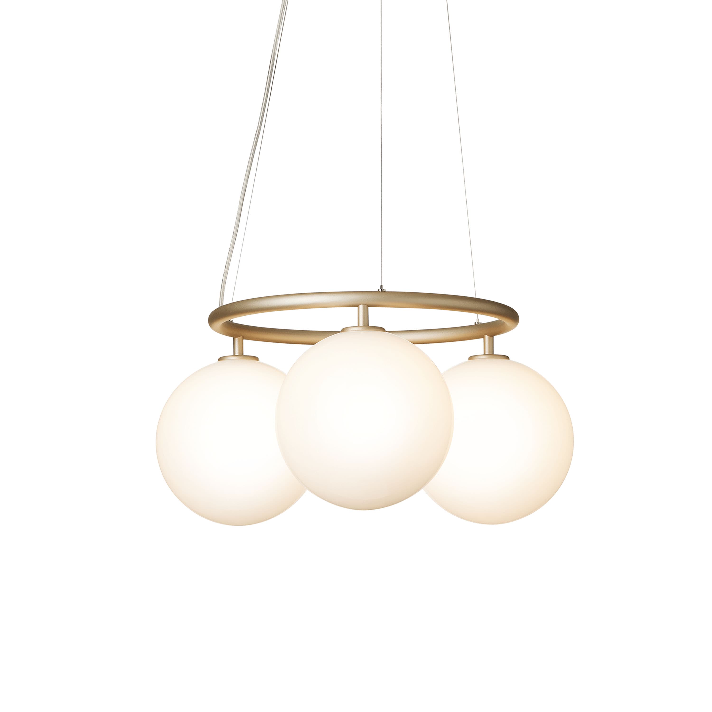 Miira 3 Circular Deckenleuchte Brass/Opal