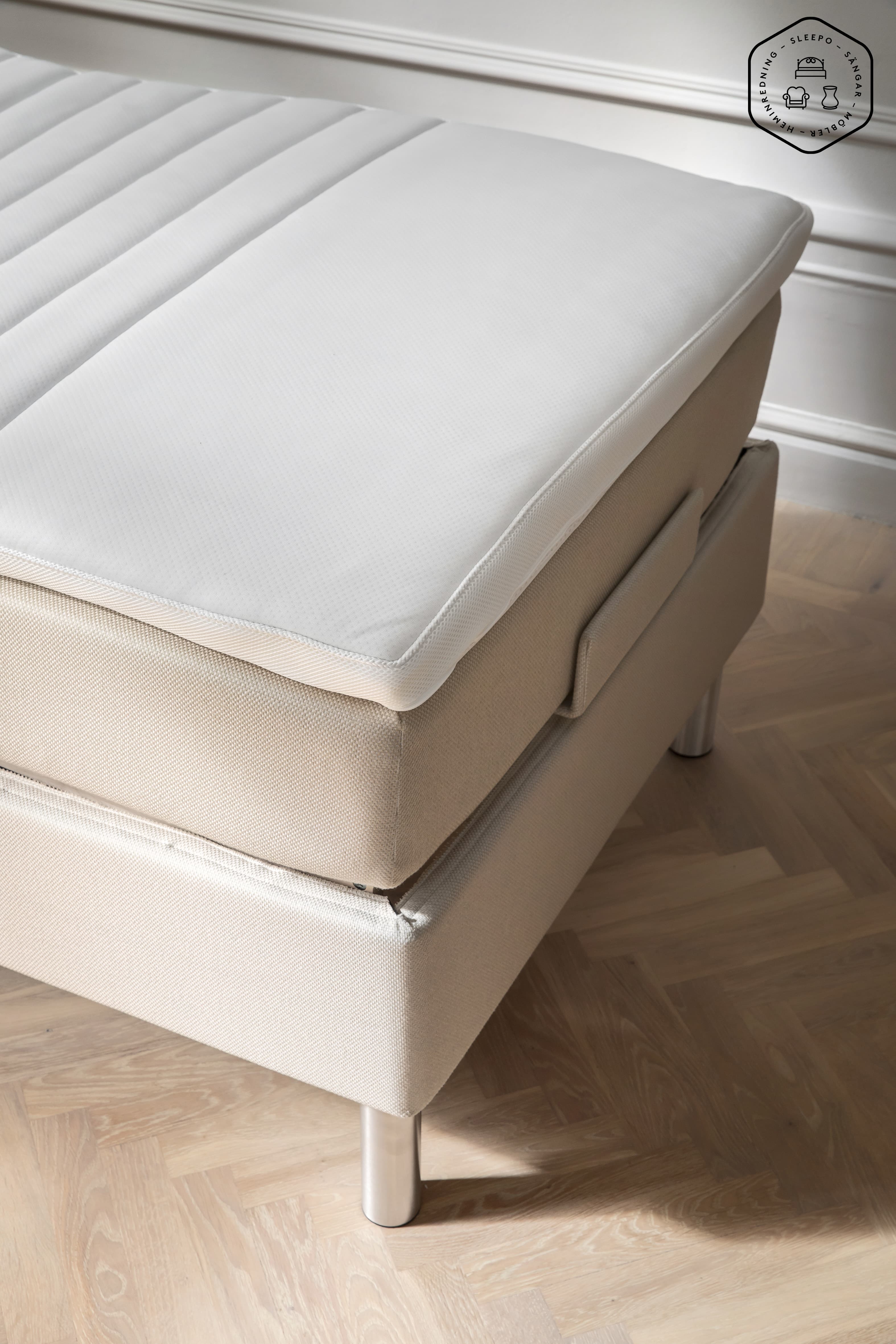 Jupiter II Ställbar Säng Sand 90 Medium Träben Ek 19cm