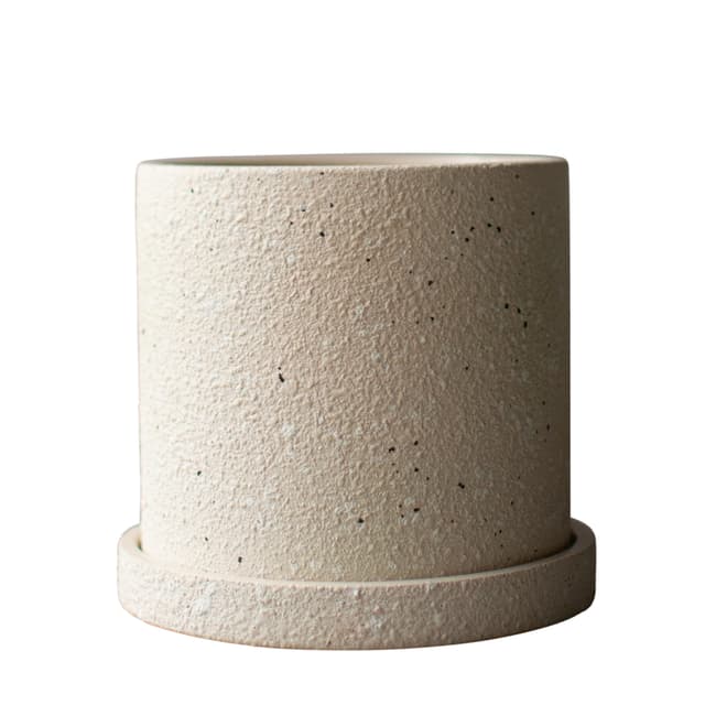 Grow Keramiktopf Creme Struktur Groß