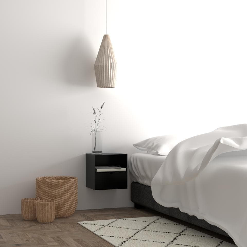 Eden Wall-mounted Bedside Table Black