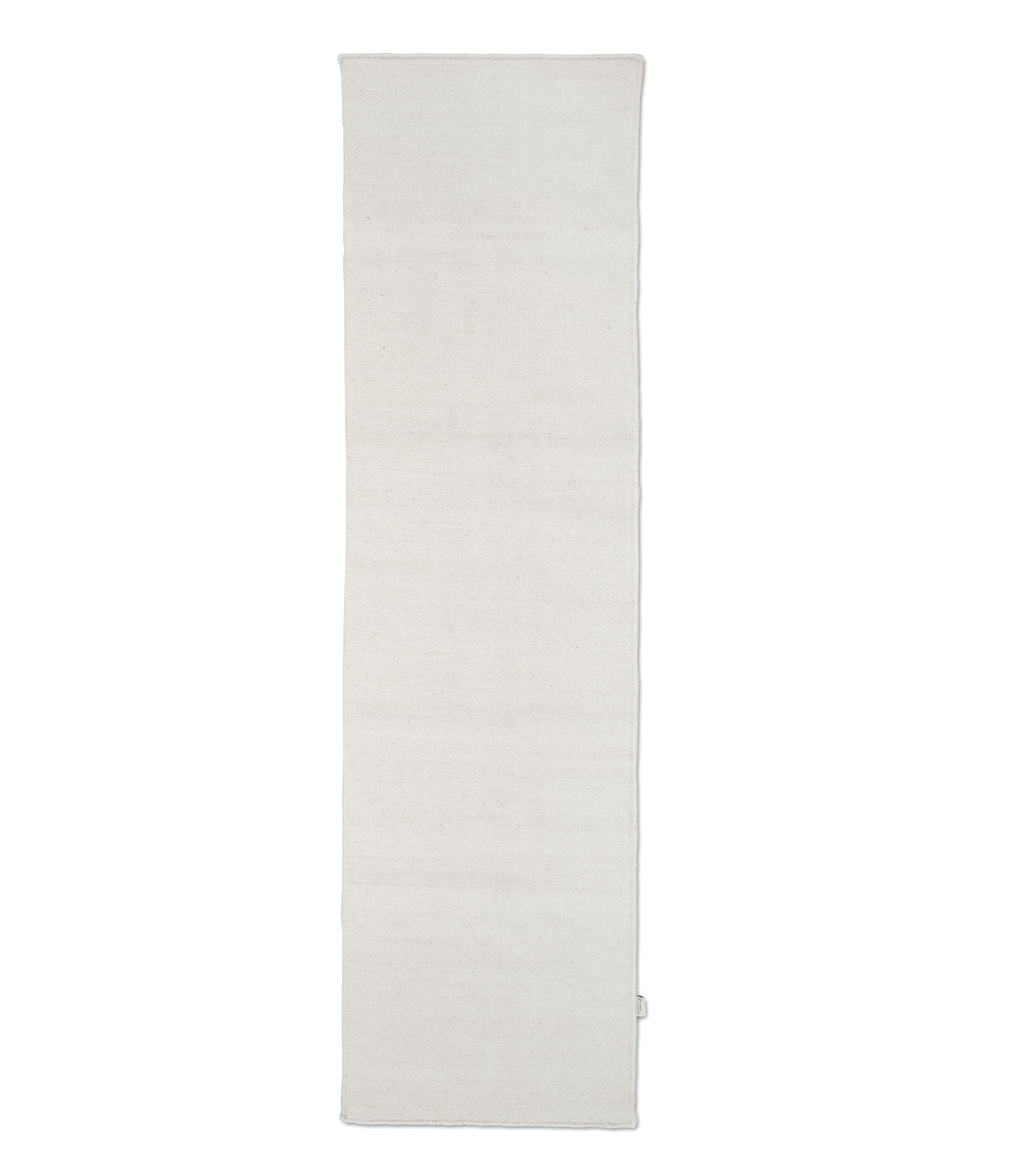 Plain Wool Rug Runner Off White 80x250