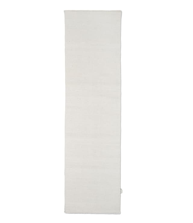 Plain Wool Rug Runner Off White 80x250