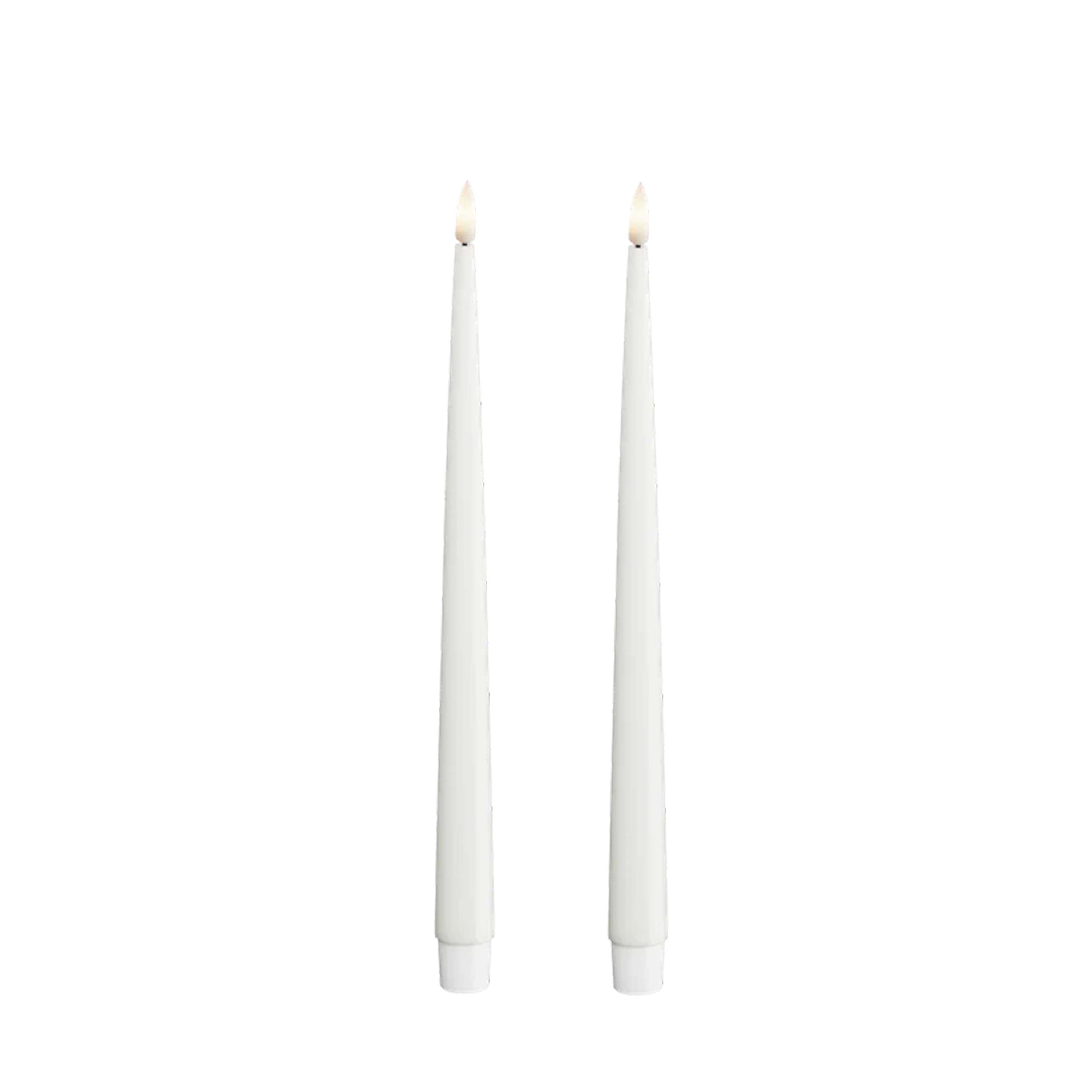 LED Candle Shiny White 28cm Set of 2