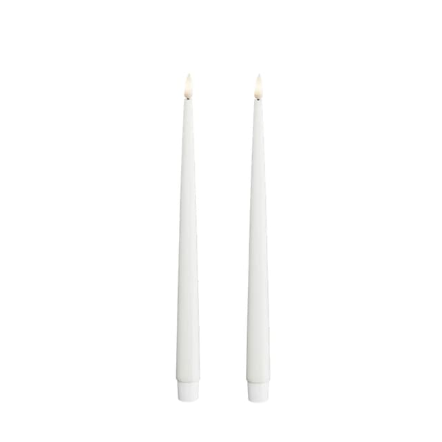 LED Candle Shiny White 28cm Set of 2
