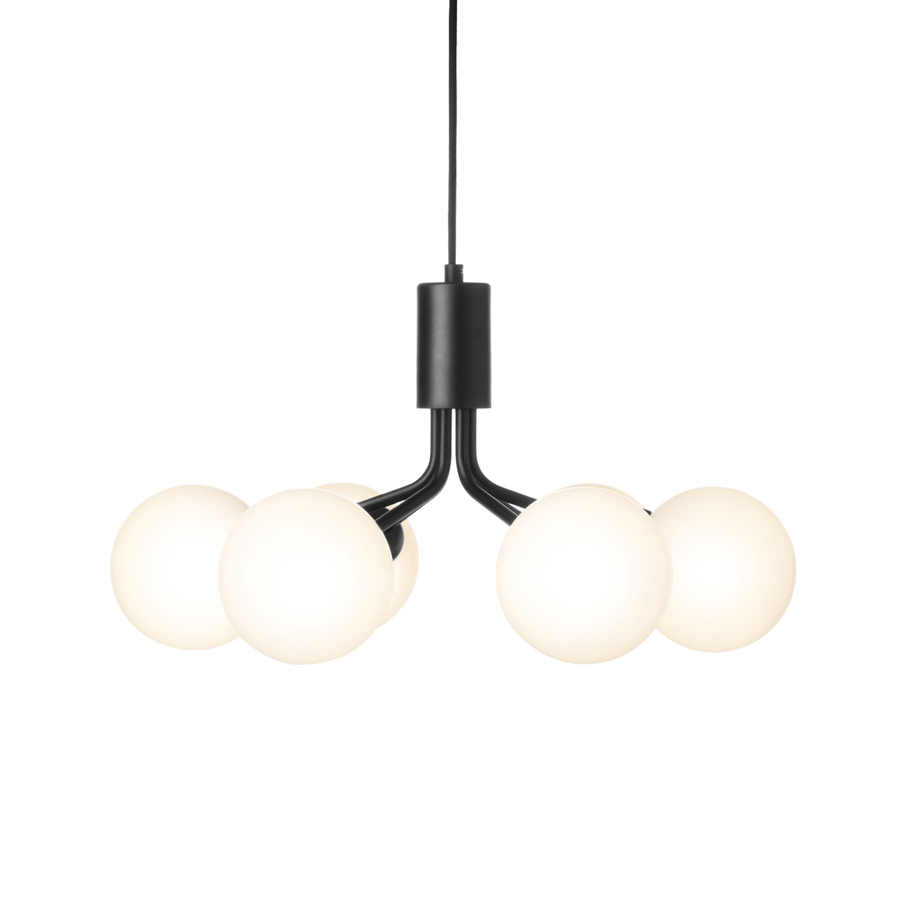 Apiales 6 Deckenleuchte Satin Black/Opal
