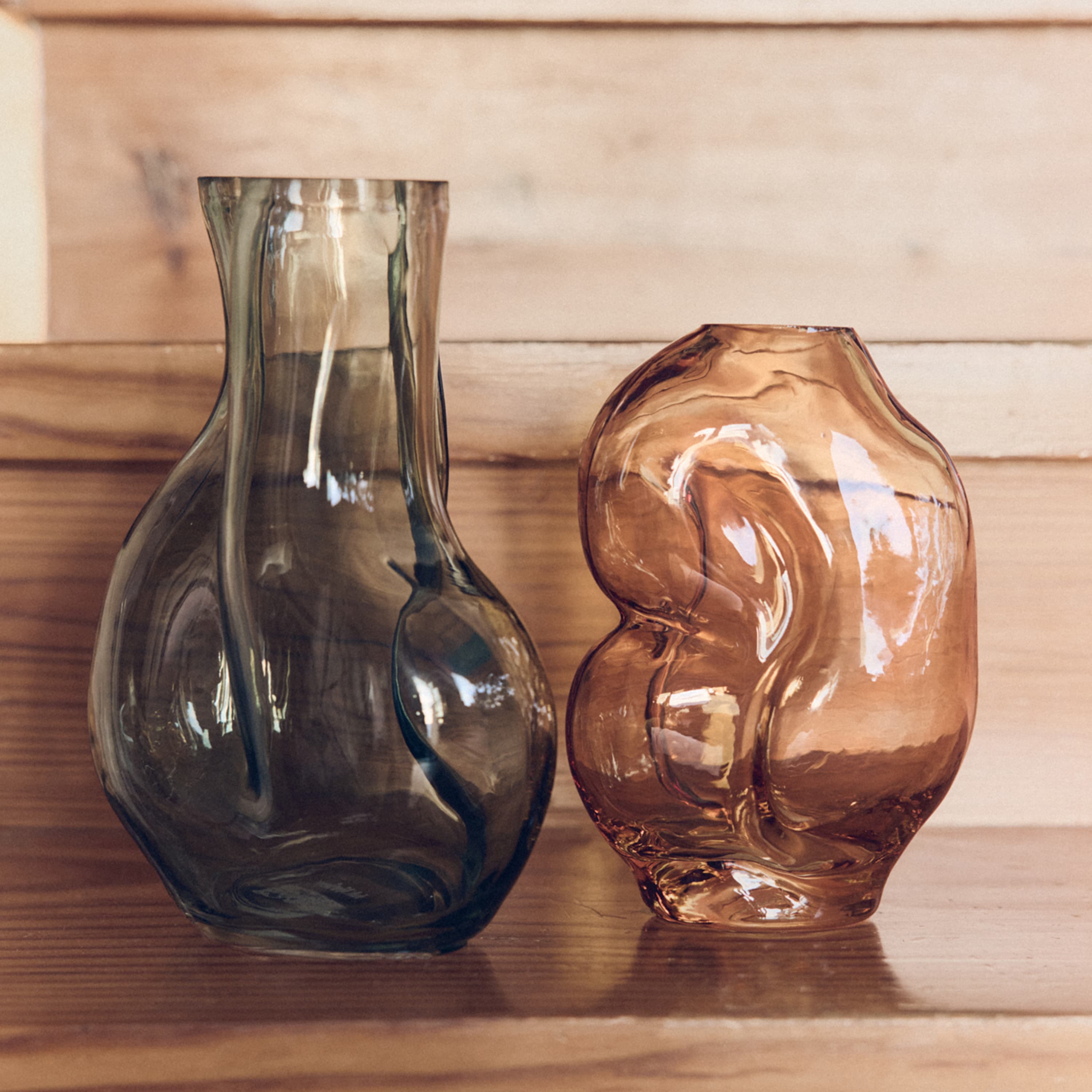 Gleam Vase Glass Olive 32cm
