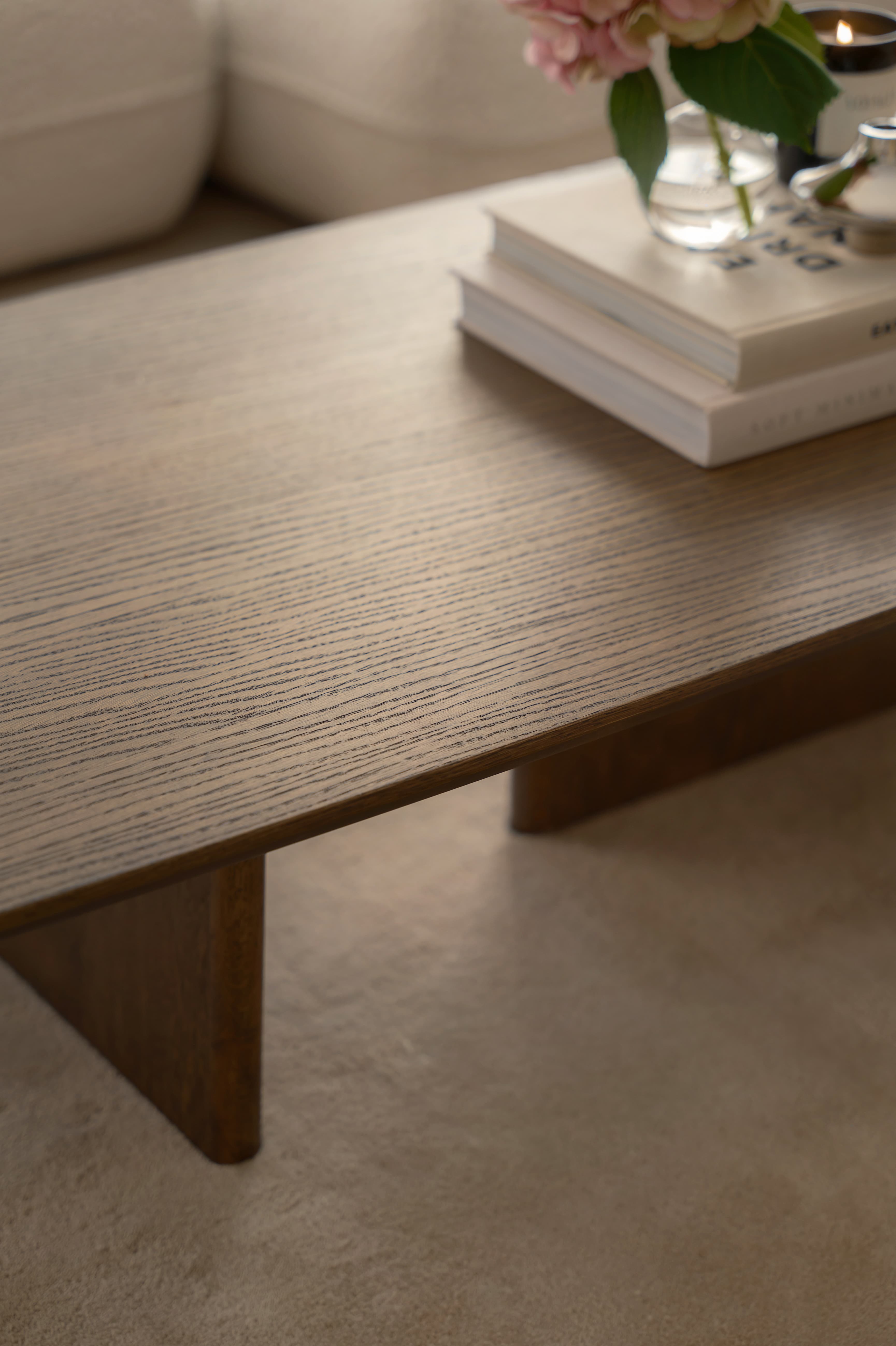 Ivy Coffee Table Brown Stained Oak 120cm