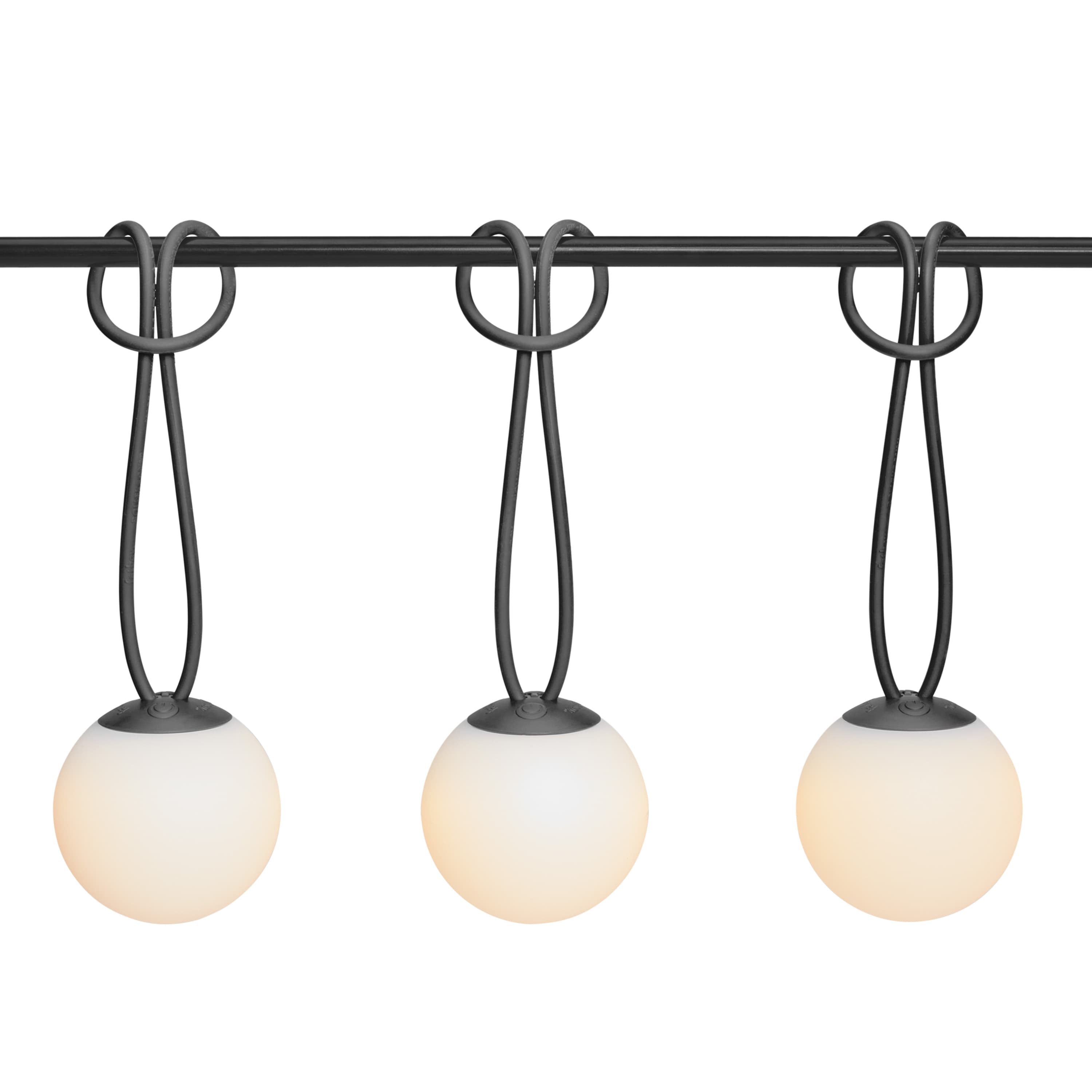 Bolleke Mini Tragbare Lampe Anthracite 3-pack