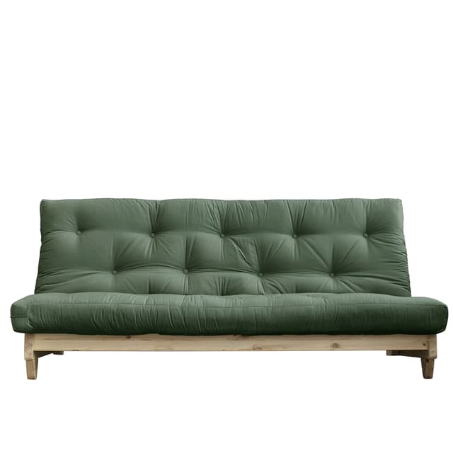 Fresh Schlafsofa Natur/Olivgrün 200cm