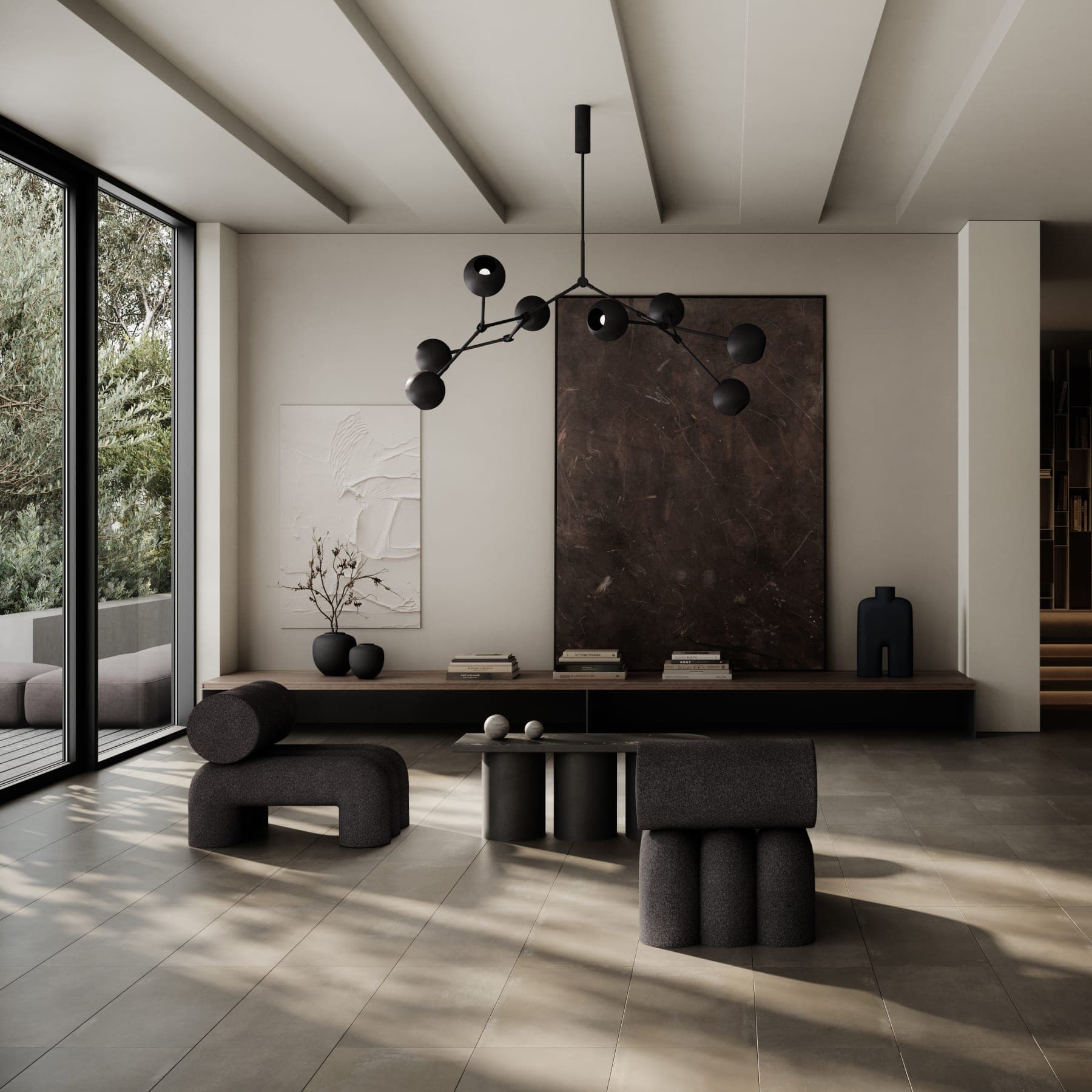 Drop Globe Globe Pendant Lamp Burned Black 150cm
