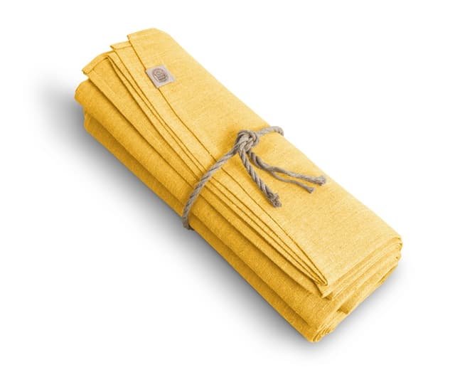 Classic Linen Tablecloth Lemon Ø200