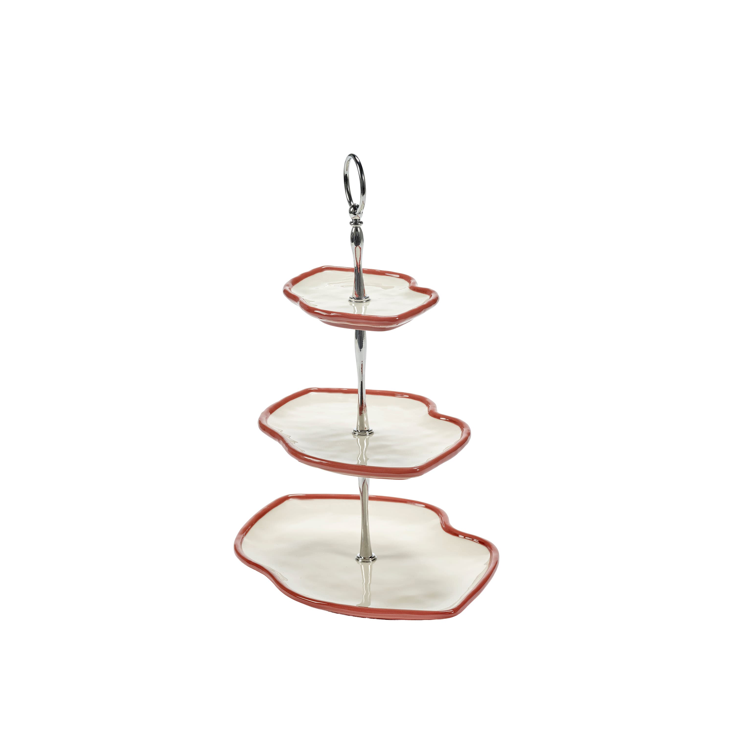 Les Objets Mouleversants Cake Stand White/Red