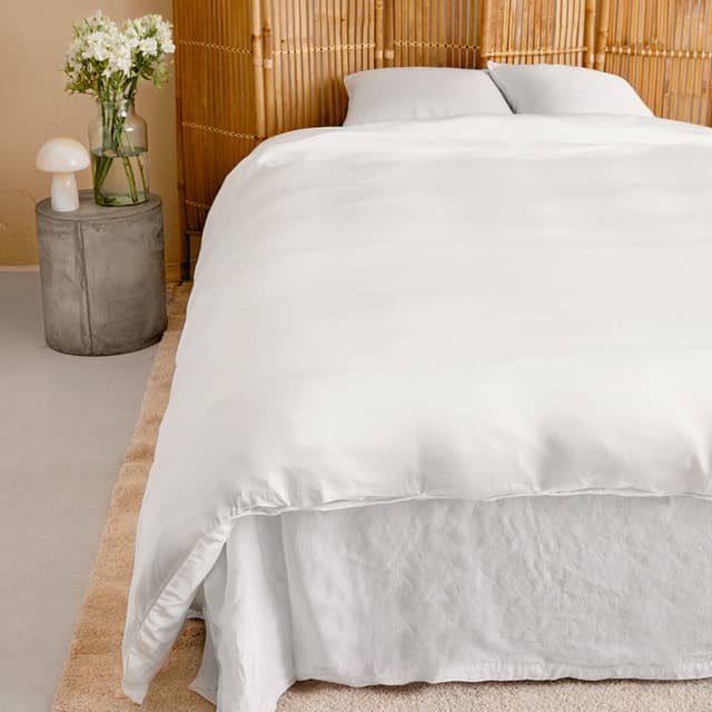 Bamboo Double Duvet Cover Set White 220x220cm/50x60cm