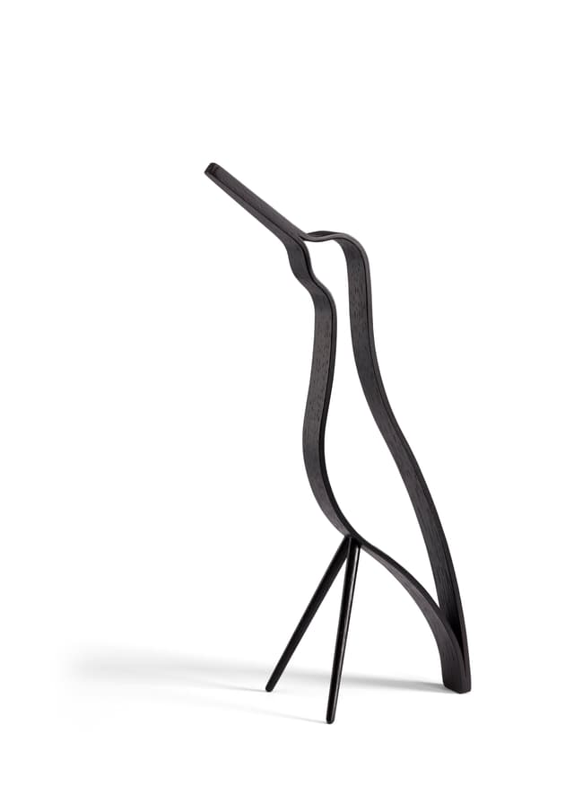 Woody Bird High Decoration Black Stained Oak 32cm