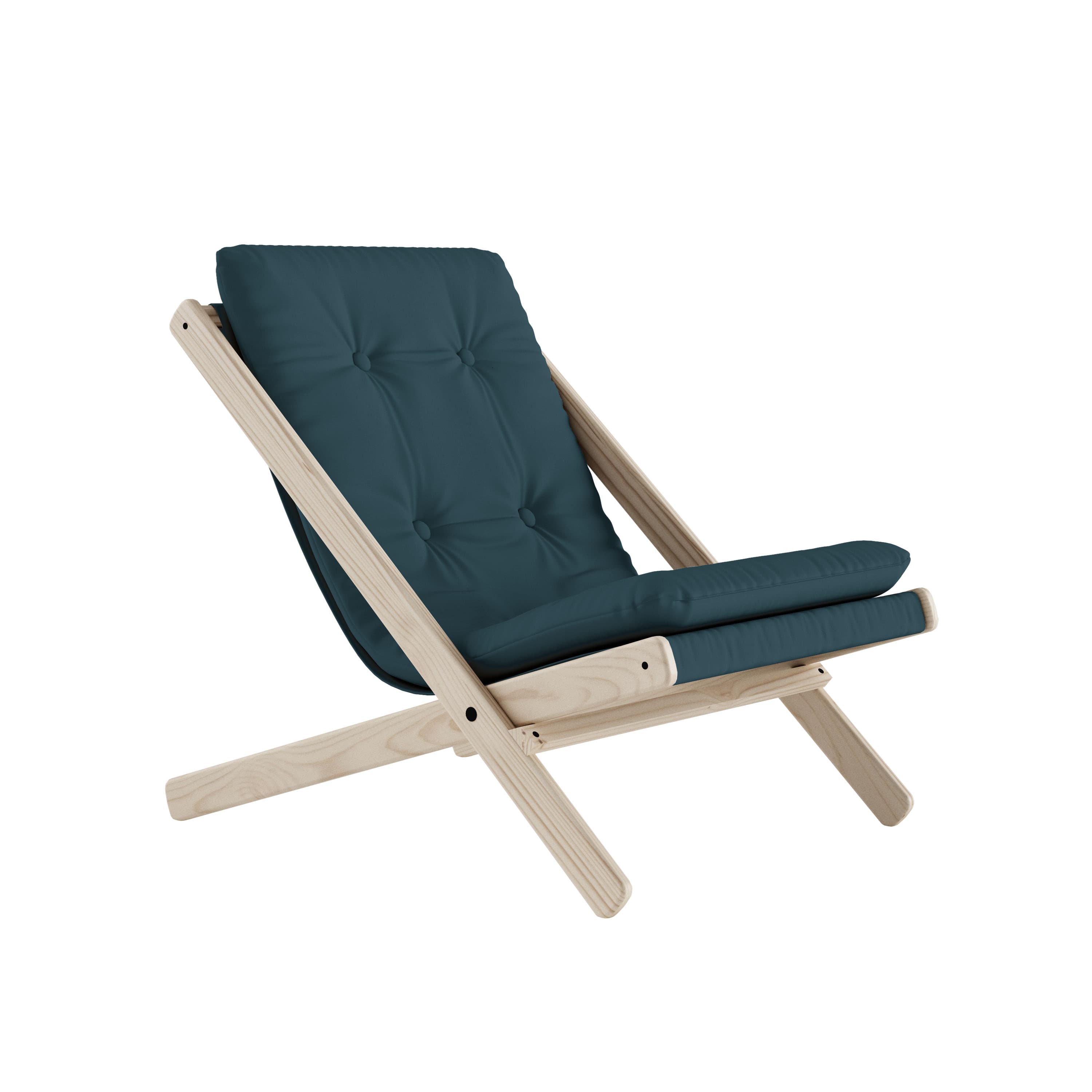 Boogie Loungesessel Natur/Petrolblau