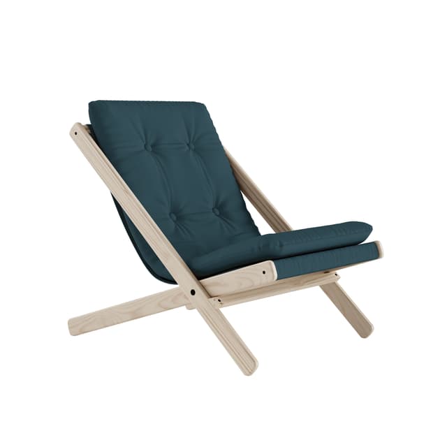 Boogie Loungesessel Natur/Petrolblau