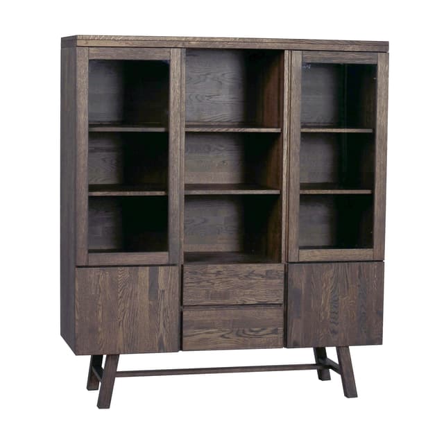 Brooklyn Vitrineschrank Dunkelbraune Eiche