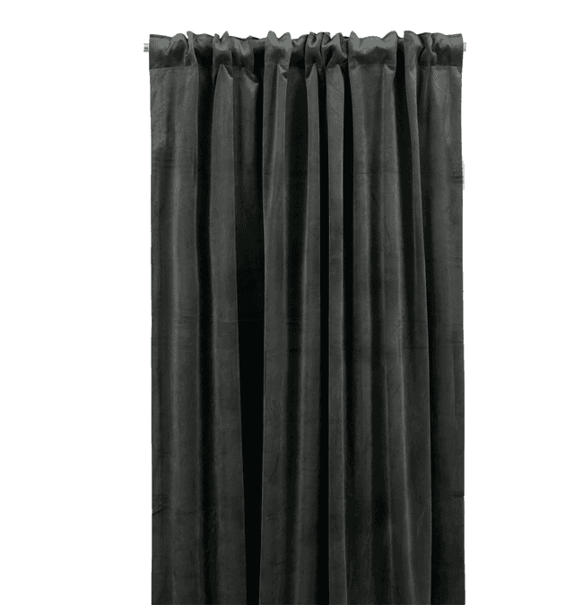 Anna Curtain Length Velvet Dark Grey 280cm