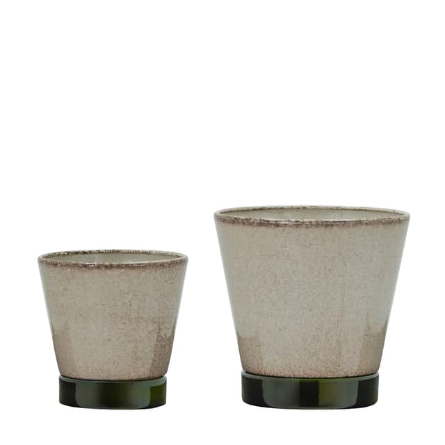 Lima Blumentopf Beige Grün 2er-Pack