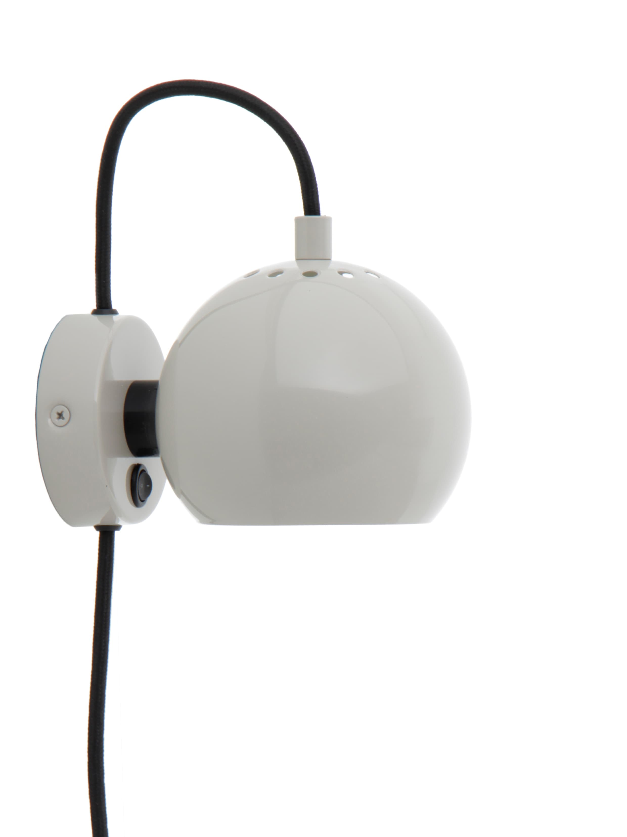 Ball Wall Lamp Glossy Pale Grey Ø12