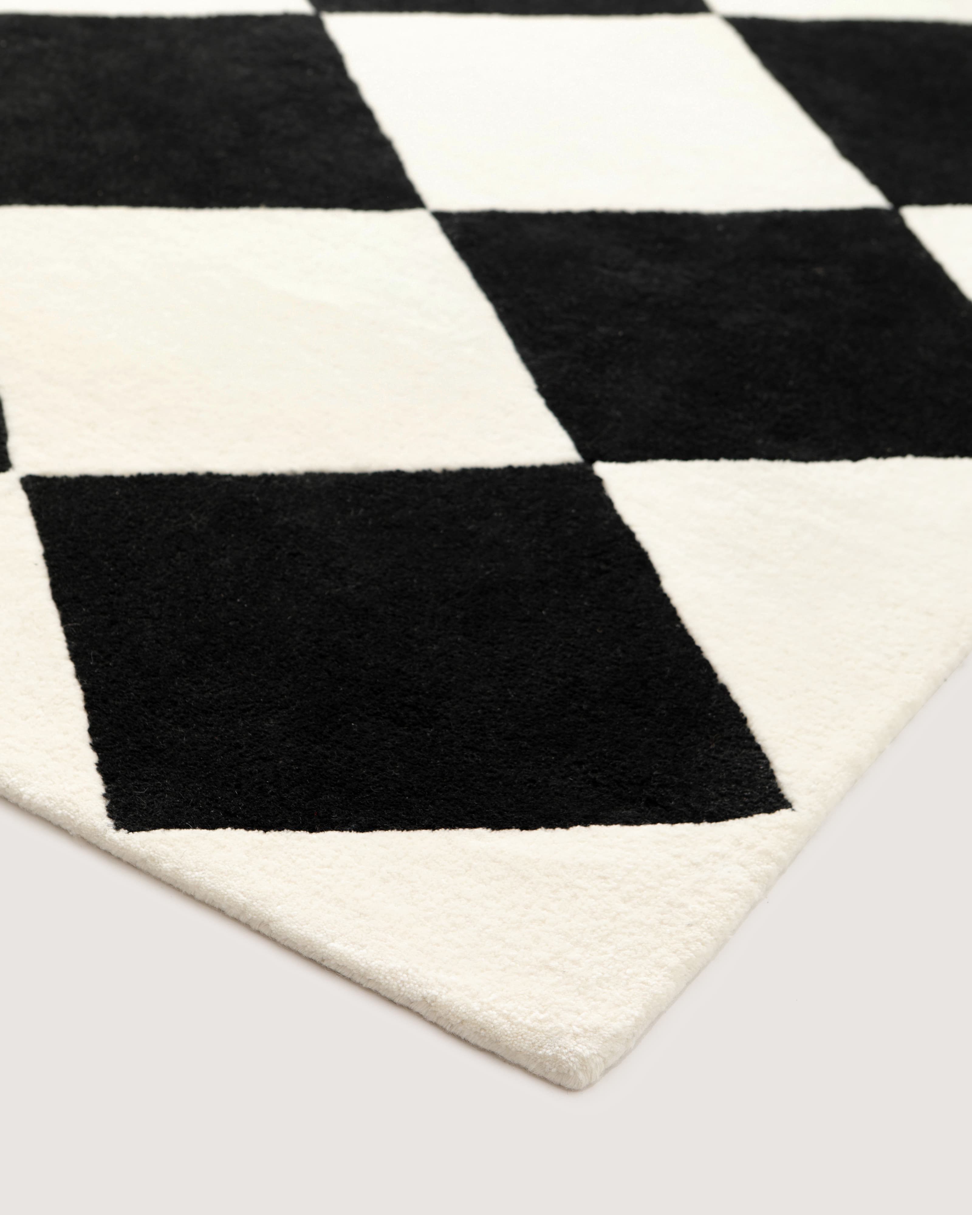 Tenman Wollteppich Schwarz/Weiß 170x240