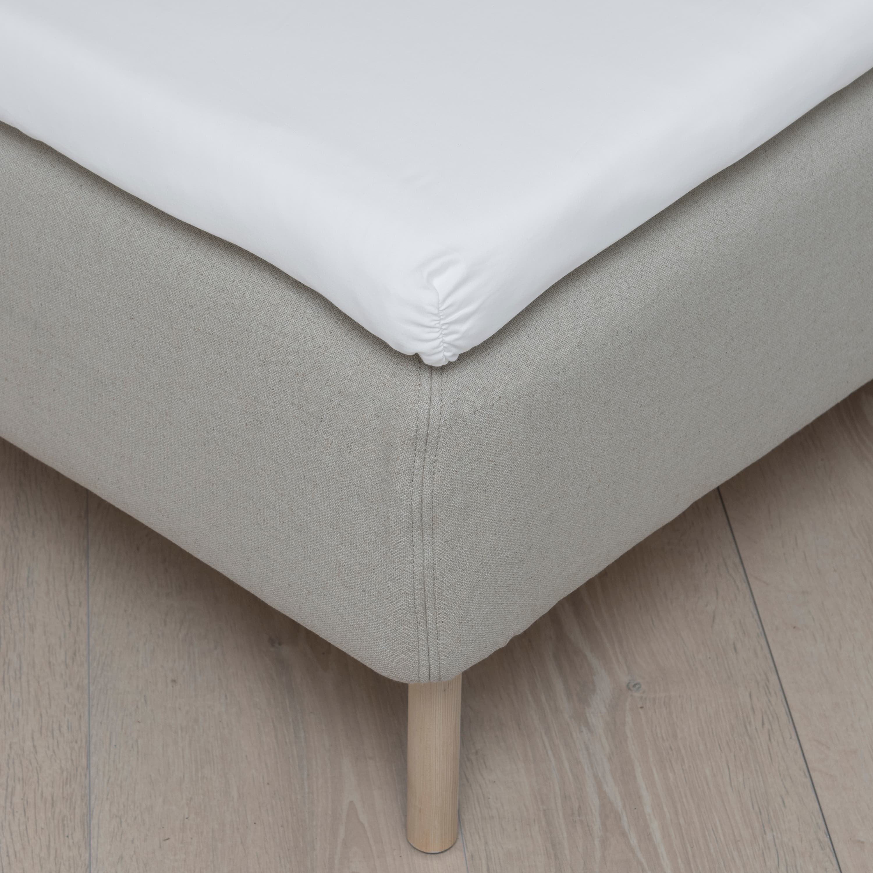 Kuvert genähtes Betttuch Satin Weiß 180x200