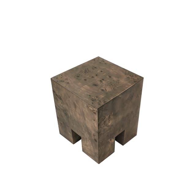 Chunky Side Table Brown Stained Poplar 40x40